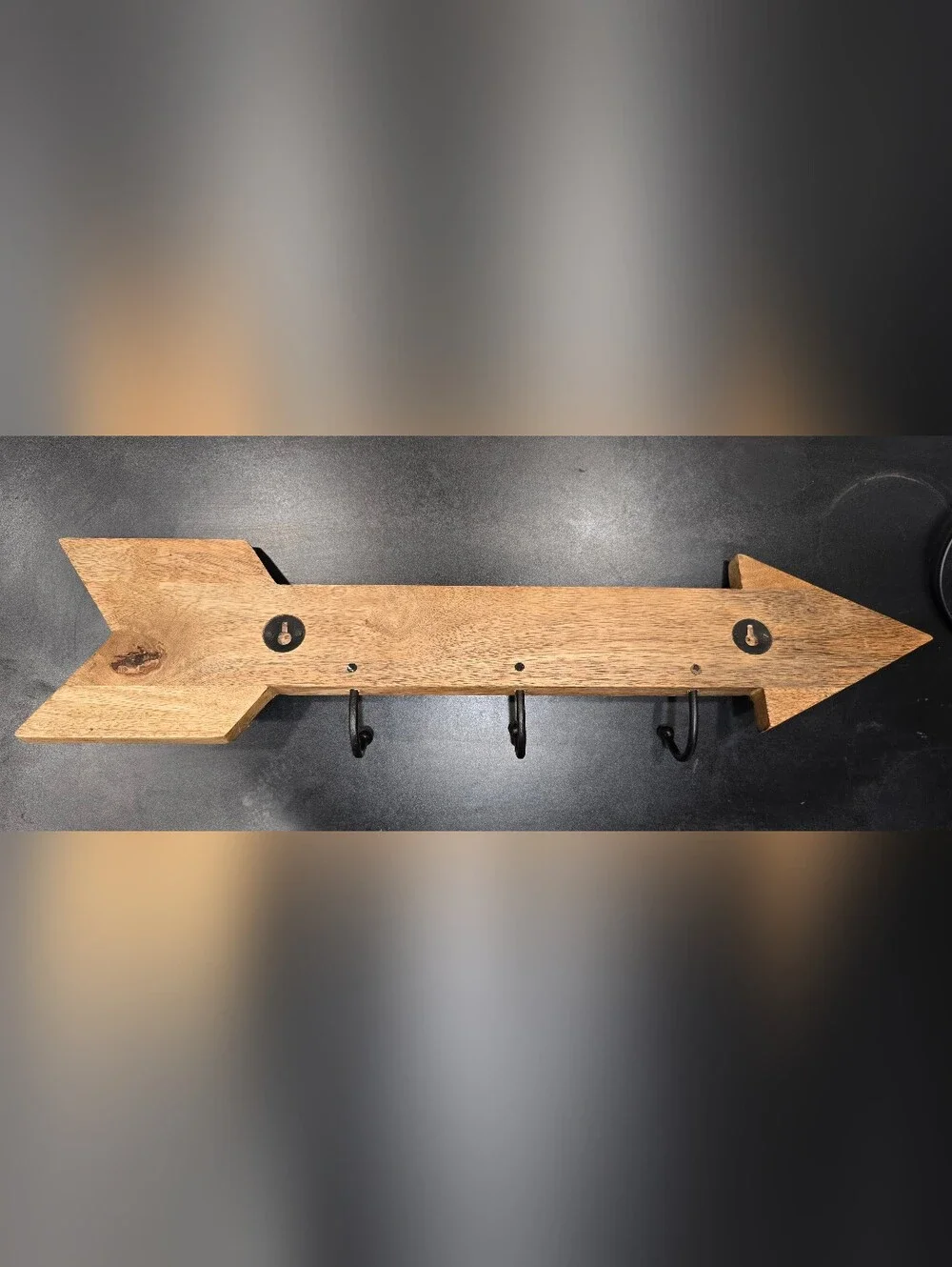 Rustic Arrow Wall Hook - Natural Wood